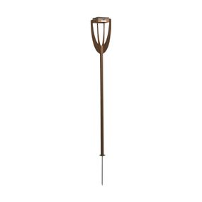 Les Jardins Solárne LED svetlo Tulip s hrotom do zeme, corten, hliník, 2W, K: 137cm