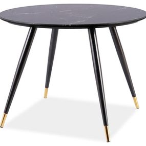 METOD II jedálenský stôl, čierna, zlatá
