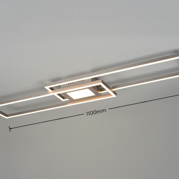 Trio 670710507 LED prisadené stropné svietidlo Ganado 1x37W + 8W | 4300lm | 2700-6500K | RGB - stmievateľné, nočný režim, diaľkové ovládanie, matný nikel