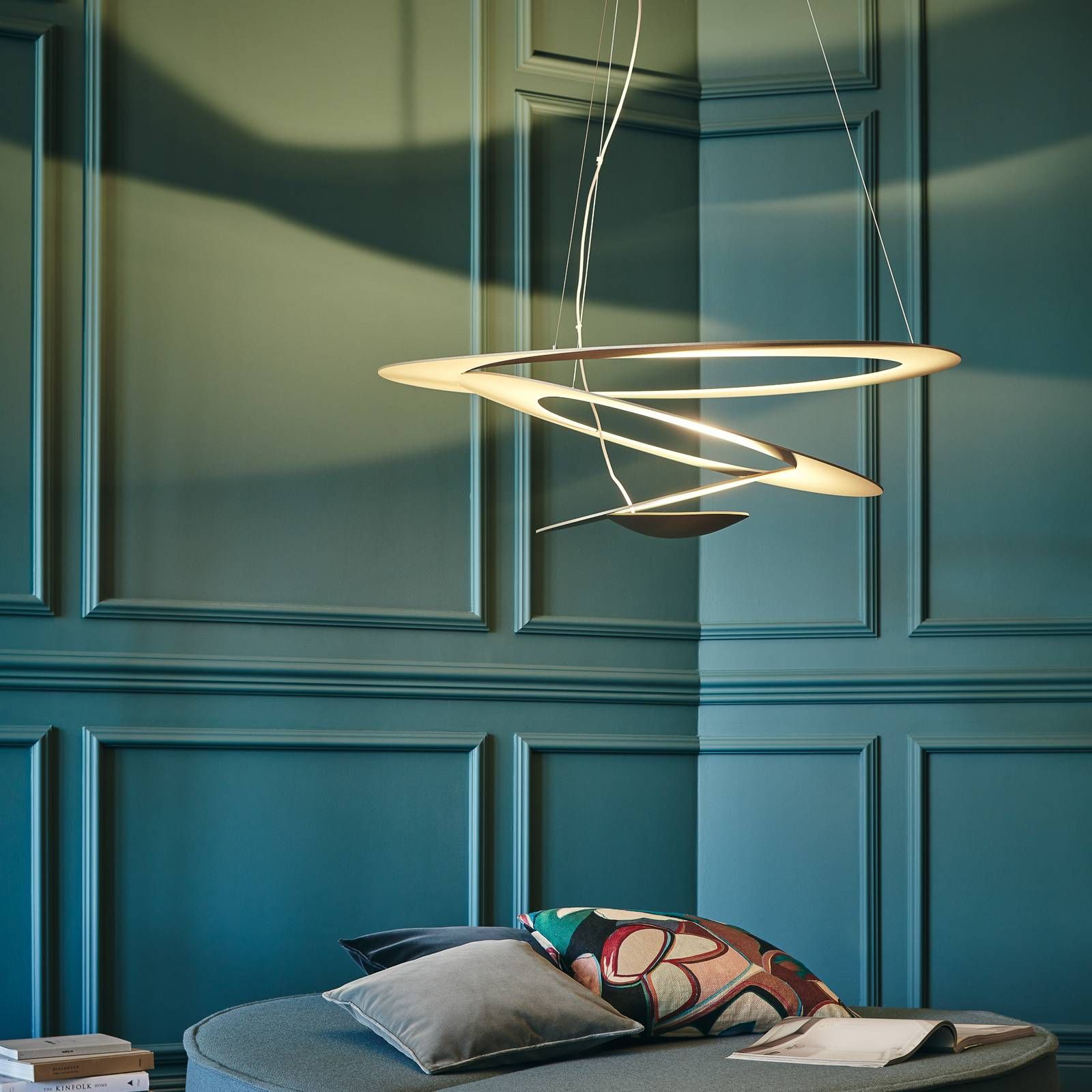 Artemide Pirce závesné LED svietidlo, Obývacia izba / jedáleň, hliník, 44W, P: 97 cm, L: 94 cm, K: 28cm