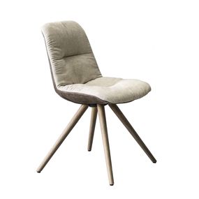 TONON - Čalúnená stolička STEP SOFT s okrúhlou drevenou podnožou