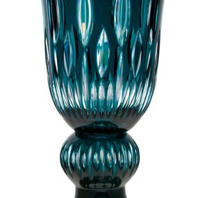 Krištáľová váza Flamenco, farba azúrová, výška 430 mm