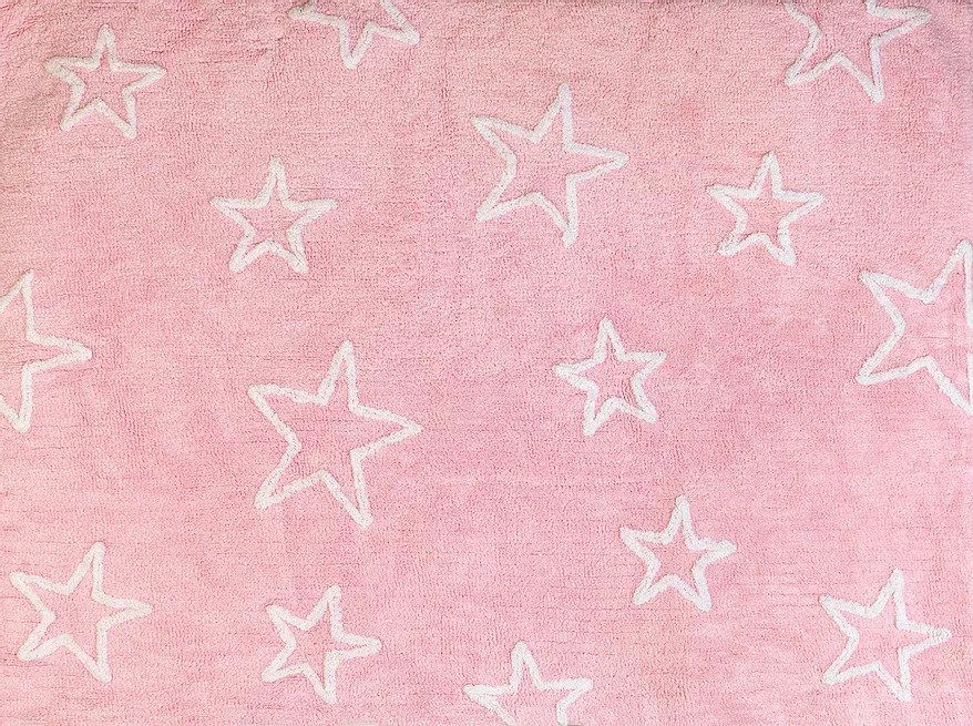 Detský prateľný koberec Stars pink 120x160cm