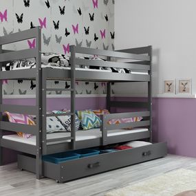 Poschodová posteľ ERIK 2 - 190x80cm - Grafitová - Grafitová