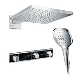 Hansgrohe Rain Select SET, čierna - chróm