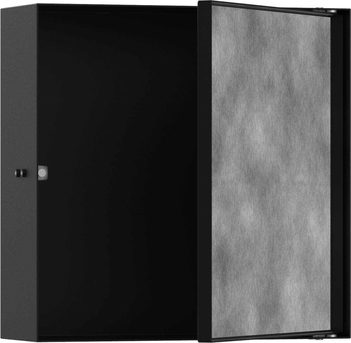 Hansgrohe XtraStoris Rock - Výklenok do steny s dvierkami pre obklady 300x300x100mm, čierna matná 56085670