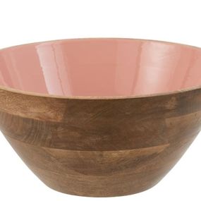 Drevená miska s ružovým vnútrom Enamell large - ∅ 30*12,5cm