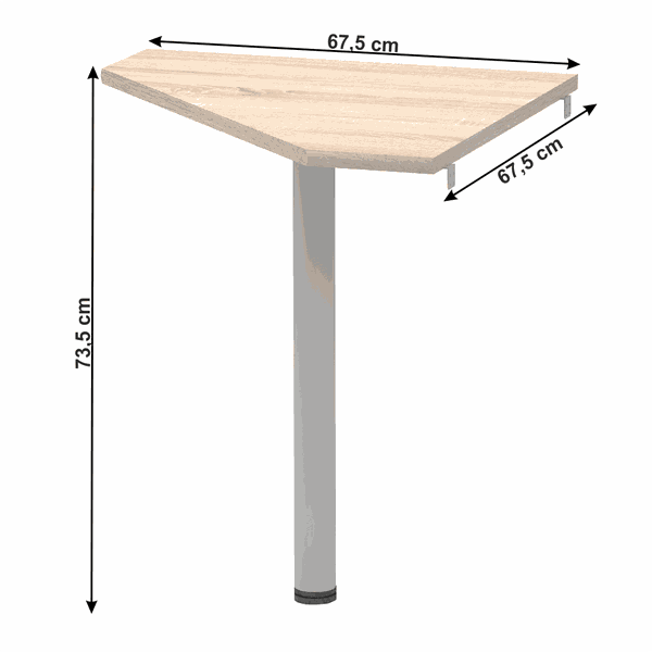 Rohový stolík, dub sonoma/kov, JOHAN 2 NEW 06