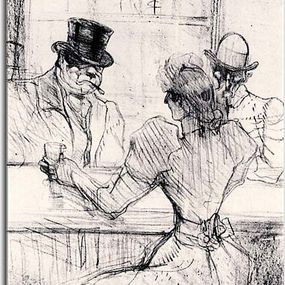 Obrazy Henri de Toulouse-Lautrec  - At the Bar Picton, Rue Scribe zs16824