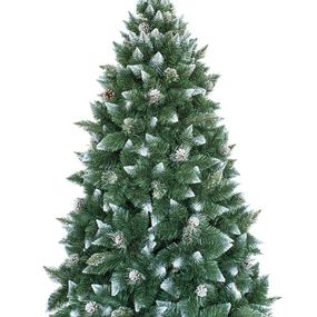 Umelý vianočný stromček Borovica Strieborná s kryštálmi ľadu 220cm