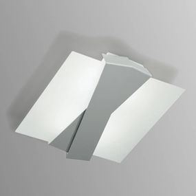 Linea Light Stropné svietidlo Zig Zag hliník, Obývacia izba / jedáleň, hliník, sklo, E27, 42W, P: 56.5 cm, L: 48 cm, K: 9.4cm
