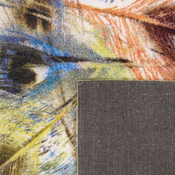 DomTextilu Fenomenálny farebný koberec s motívom pávích pierok 40981-187445  80 x 150 cm krémová