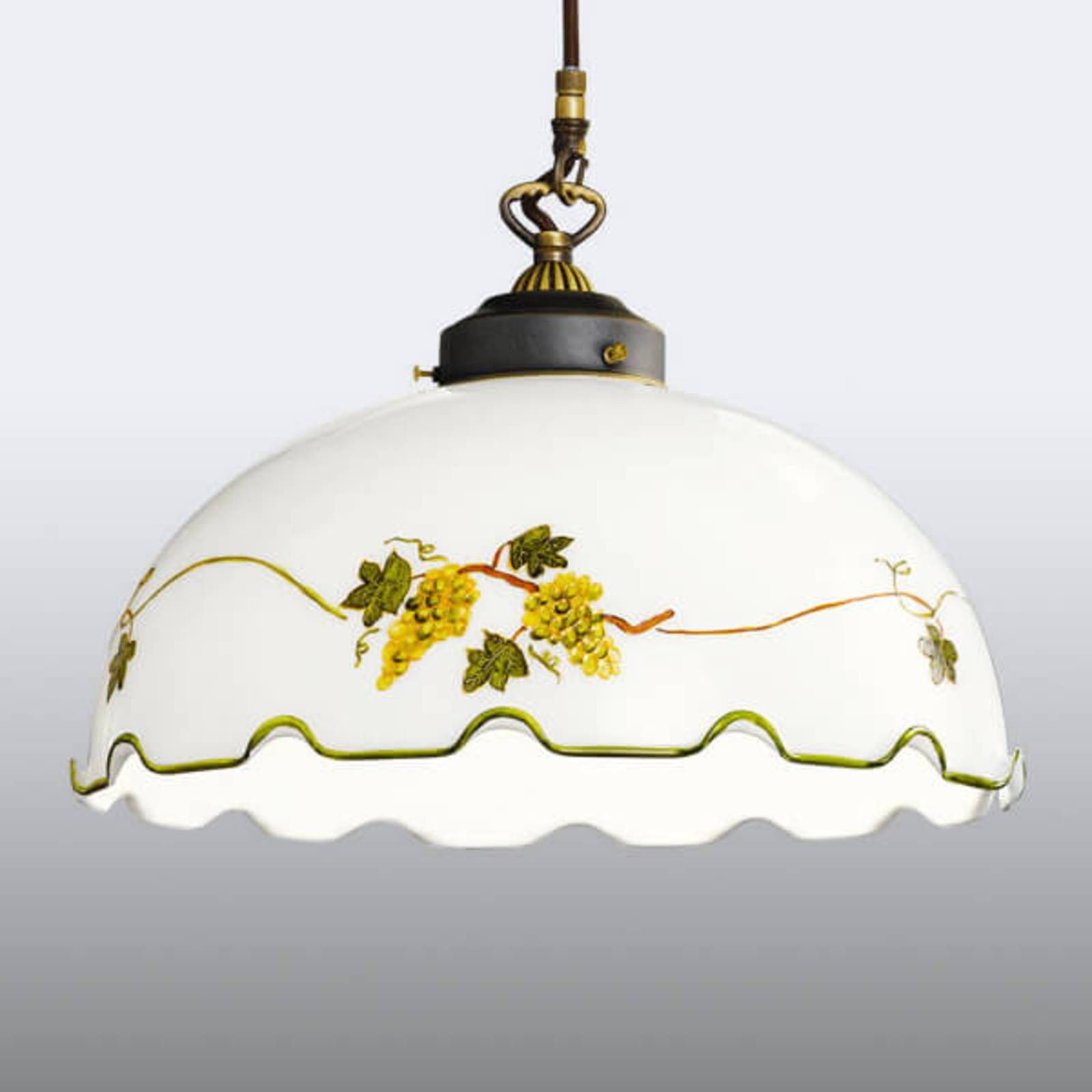 austrolux by Kolarz KOLARZ Nonna ručne maľovaná závesná lampa, Obývacia izba / jedáleň, kov, sklo, E27, 75W, K: 32cm