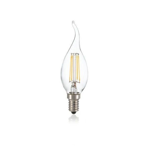 Ideal Lux 153940 LED žiarovka E14 Filament BA35 4W/450lm 4000K priehľadná, plamienok