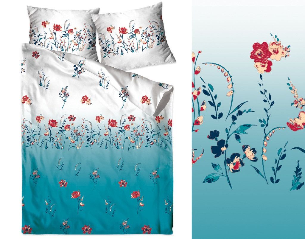 DomTextilu Romantické bavlnené modro biele posteľné obliečky s motívom kvetov 3 časti: 1ks 200x220 + 2ks 70 cmx80 Modrá 70 x 80 cm 33814-164883