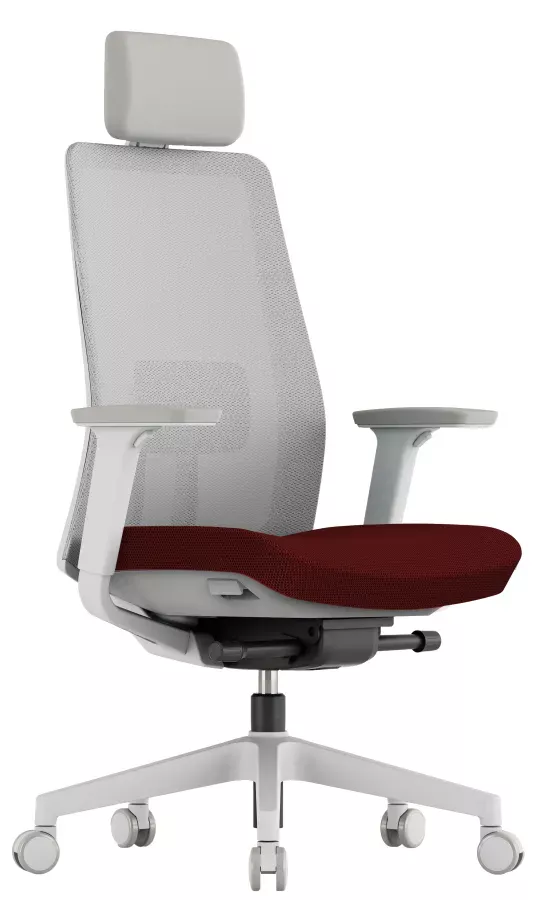 OFFICE PRO -  OFFICE PRO Kancelárska stolička K10 WHITE červená