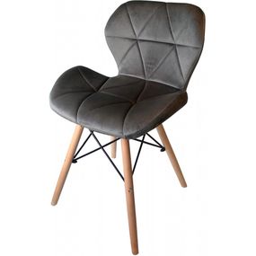 DomTextilu Moderná čalunená stolička tmavo sivej farby 24687
