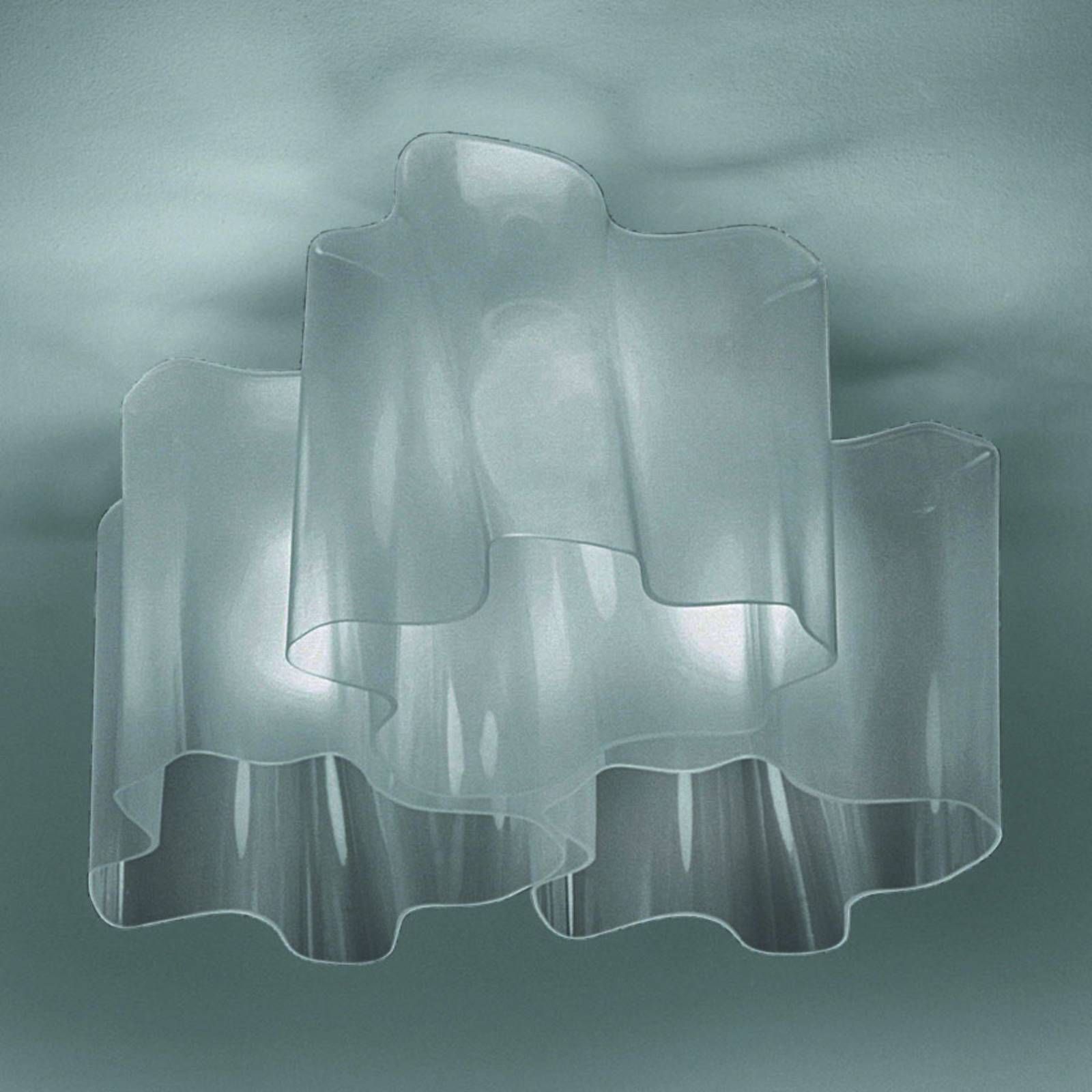 Artemide Stropné svietidlo Logico 120° 66x66 sivé, Obývacia izba / jedáleň, kov, sklo, E27, 116W, P: 66 cm, L: 66 cm, K: 35cm