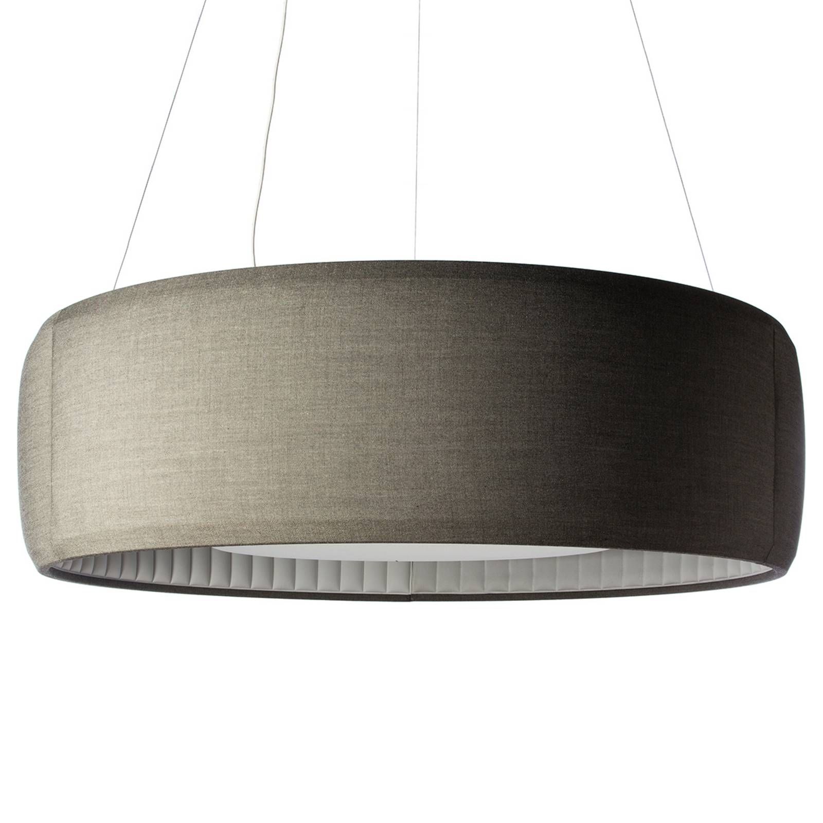 Luceplan Silenzio závesné LED svietidlo sivé Ø150, Obývacia izba / jedáleň, hliník, textil, 41W, K: 45cm