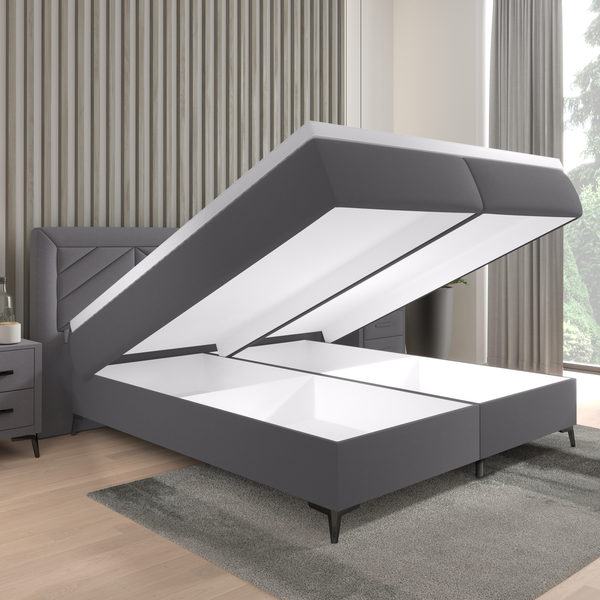 Boxspringová posteľ, 180x200, sivá, OPTIMA A