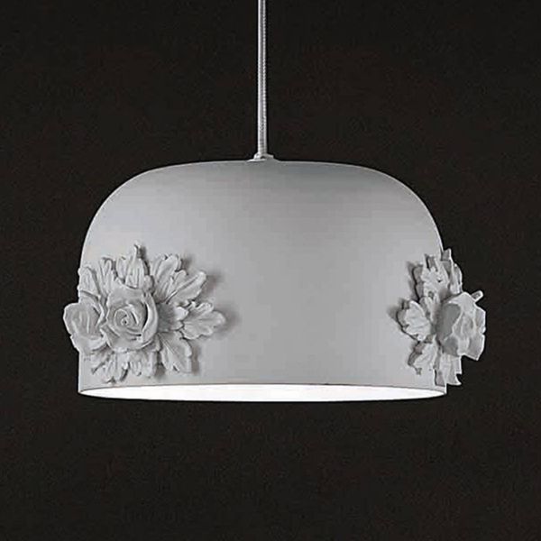 Masiero Malé závesné LED svietidlo Dame v bielej 18 cm, Obývacia izba / jedáleň, hliník, krištáľové sklo, 4.1W, K: 9.5cm