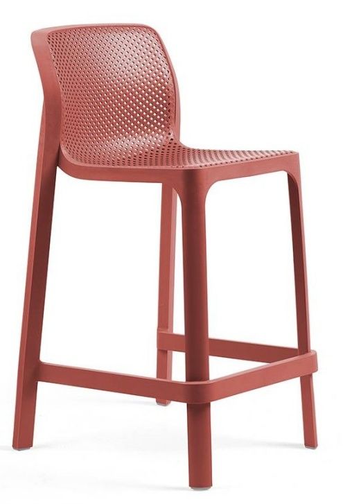 NARDI GARDEN - NET MINI barová stolička korálovo červená