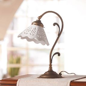 Ceramiche Stolná lampa Semino s keramickým tienidlom, Obývacia izba / jedáleň, kov, keramika, E14, 40W, K: 38cm