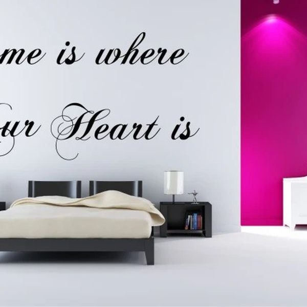 DomTextilu Nálepka na stenu nápis HOME IS WHERE YOUR HEART IS 80 x 160 cm