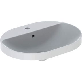 Geberit VariForm - Umývadlo zápustné 600x450 mm, s prepadom, otvor na batériu, biela 500.732.01.2