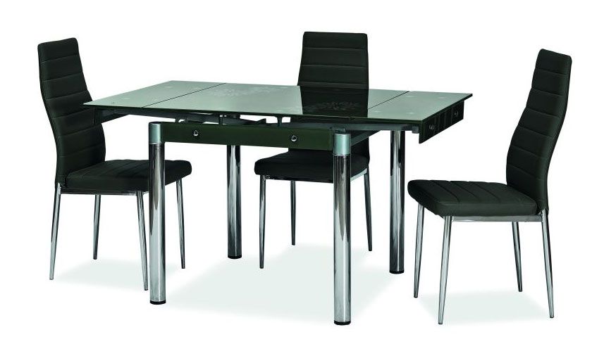 Jedálenský stôl GD.082, čierny/chróm