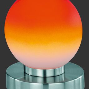 TRIO Reality R54011018 PRINZ II dotyková stolná lampička 1xE14 matný nikel, oranžová ON/OFF