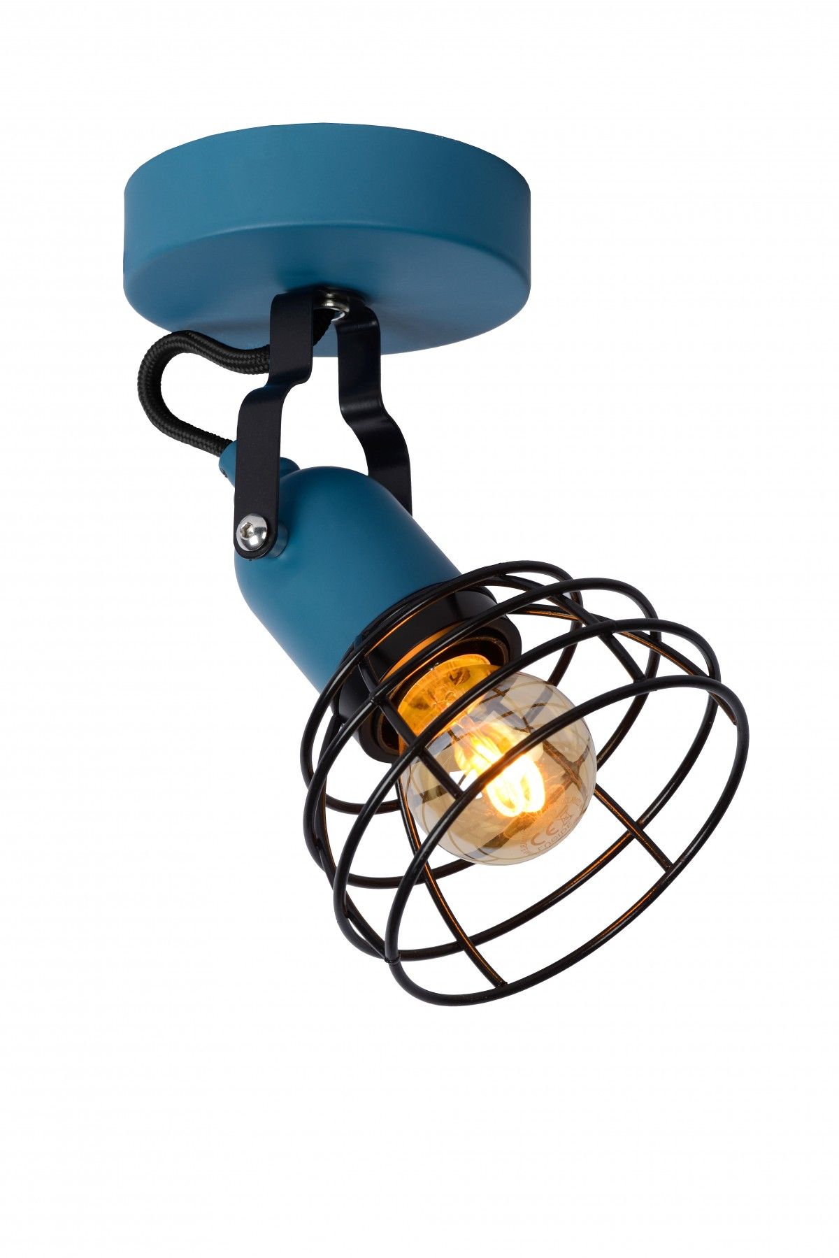 Lucide 08927/01/35 nástenná bodová lampa Pola 1x60W | E27 - modrá, nastaviteľná, stmievateľná