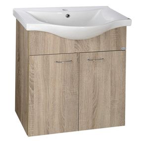 AQUALINE - KERAMIA FRESH umývadlová skrinka 60,6x74x34cm, dub platin 50065