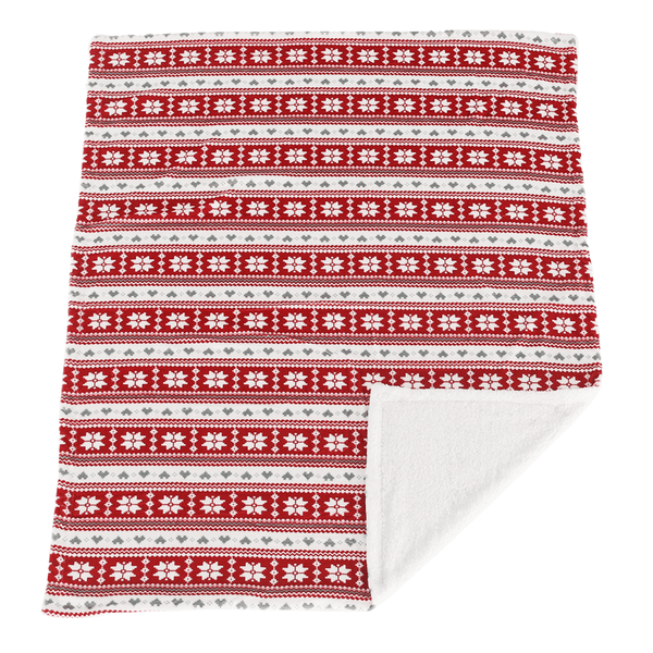Obojstranná baránková deka, zimný vzor, 150x200, SAMANTE