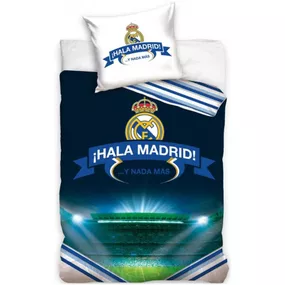 Carbotex · Futbalové posteľné návliečky Real Madrid CF - motív Estadio Santiago - 100% bavlna - 70 x 80 cm + 140 x 200 cm