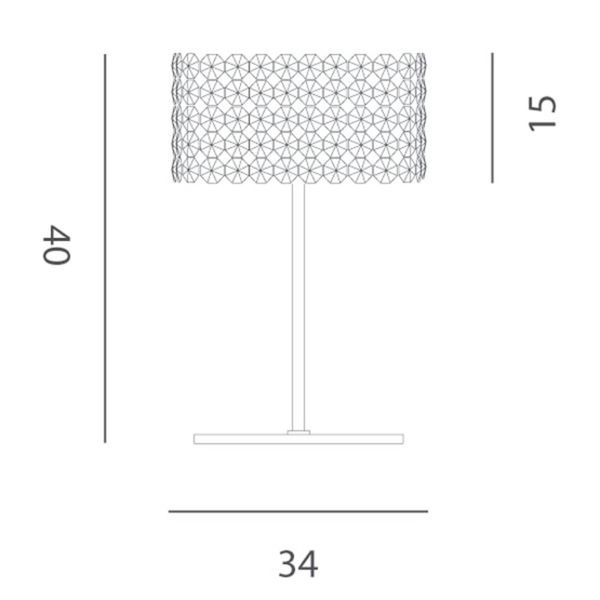 Marchetti Krištáľová stolná lampa BACCARAT priehľadná, Obývacia izba / jedáleň, kov, sklenený krištáľ, G9, 75W, L: 34 cm, K: 40cm