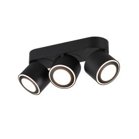 TRIO 652910332 TAURUS stropné/zápustné bodové svietidlo LED 3x3,5W/340lm, 3x1,5W/110lm 3000K matná čierna