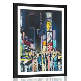 Plagát s paspartou farebný New York - 30x45 black