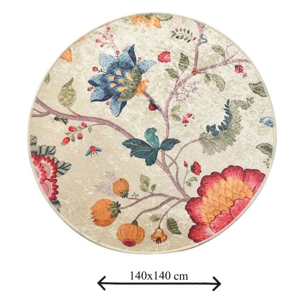 Kúpeľňová predložka Foutastic Circle Vintage Flower, ø 140 cm