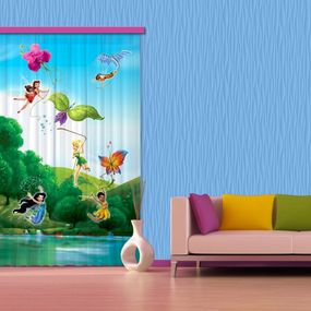 FCP L 6103 AG Design textilný foto záves detský obrazový Fairies with Rainbow - Víly a Dúha Disney FCPL 6103 s úplným zatienením, veľkosť 140 x 245 cm