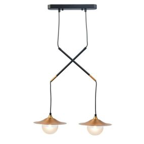 ACA Lighting závěsné svítidlo 2XG9 mosaz/černý kov + sklo 47X20XH128CM LAYLA HL4312P46BB