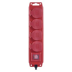Emos 4 zásuvky 10m s vypínačom červený P14101