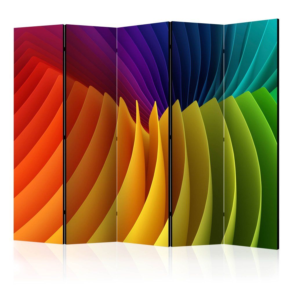 Paraván Rainbow Wave Dekorhome 225x172 cm (5-dielny)