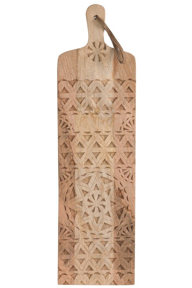 Mangové drevené vyrezávané doštička Etnic - 20*1,5*75 cm