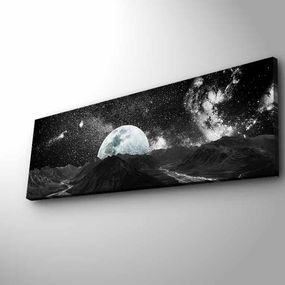 Obraz s LED osvetlením MESAČNÁ KRAJINA 30 x 90 cm