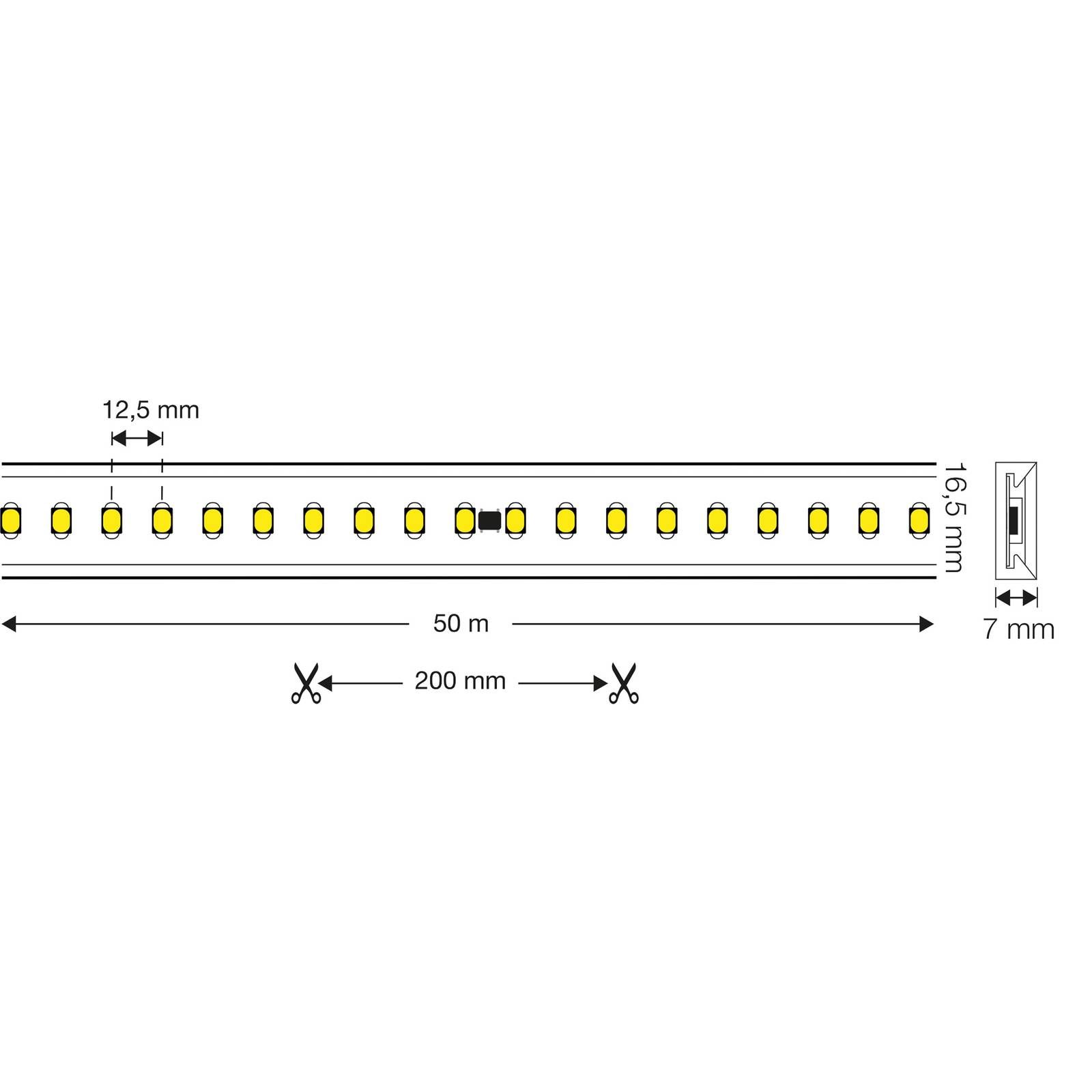 The Light Group SLC LED pásik 230V kompletná sada IP65 5 m, 3 000K, plast, 40W, P: 500 cm, L: 1.65 cm, K: 0.7cm