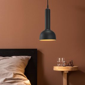 PR Home Bainbridge závesná lampa Ø 15 cm čierna, Obývacia izba / jedáleň, kov, textil, E27, 25W, K: 32cm