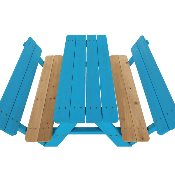 Detské záhradné sedenie, drevo, modrá/prírodná, ABALO