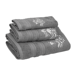 Soft Cotton Osuška a uteráky ORCHIS v darčekovom balení Sivá Sada (uterák 30x50cm, 50x100cm, osuška 70x140cm)