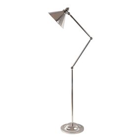 Elstead Stojaca lampa Provence, nastaviteľná leštený nikel, Pracovňa / Kancelária, kov, E27, 100W, K: 204cm